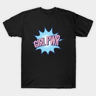 Girl Power GRL PWR Cute Funny Pink Blue Social Distancing FaceMask for Feminists T-Shirt